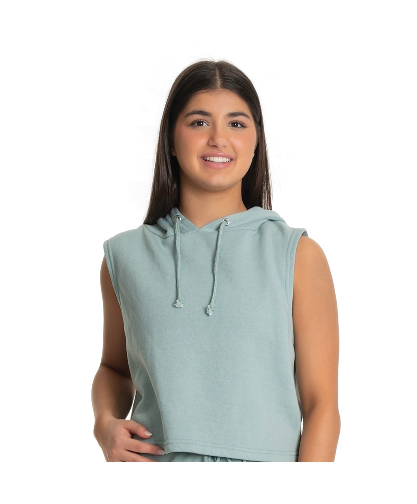14B Snuggly Fleece Cropped Sleeveless Hoodie & 14C Snuggly Fleece Athletic Short