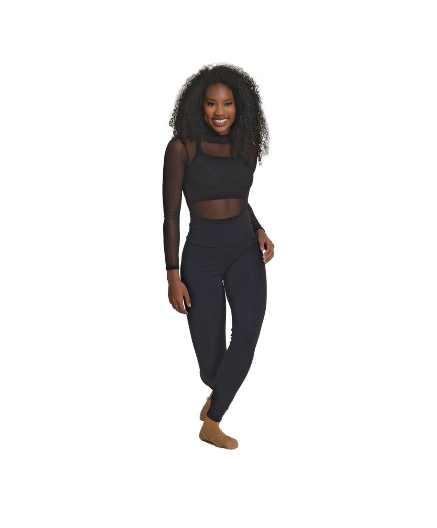 10I Long Sleeve Mock-T Zip Back Leo & 10J Strappy Back Sports Bra with 10K Hi-Waist Legging
