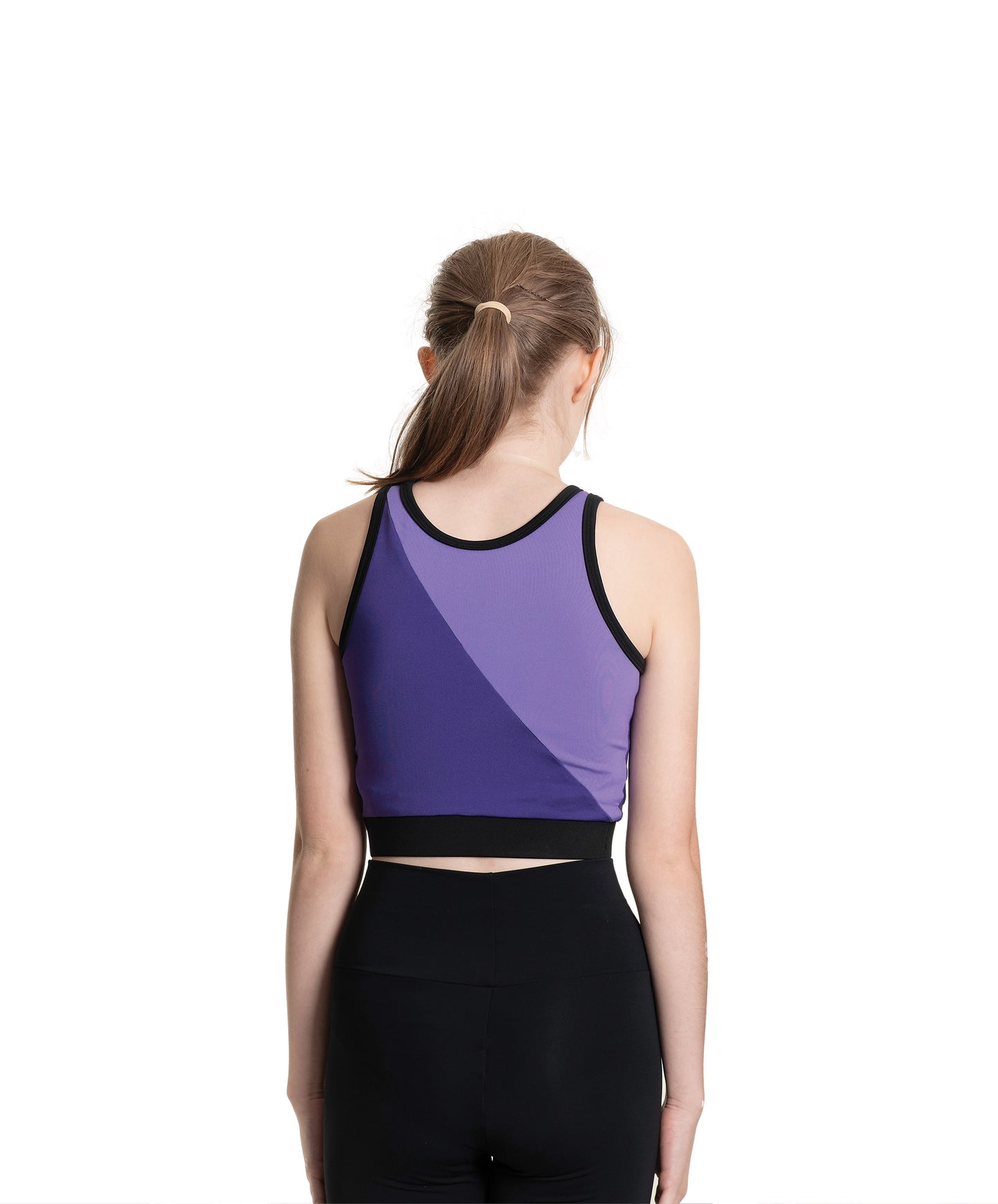 9N Hi-Neck Crop with Geometric Design – Lilac/Purple