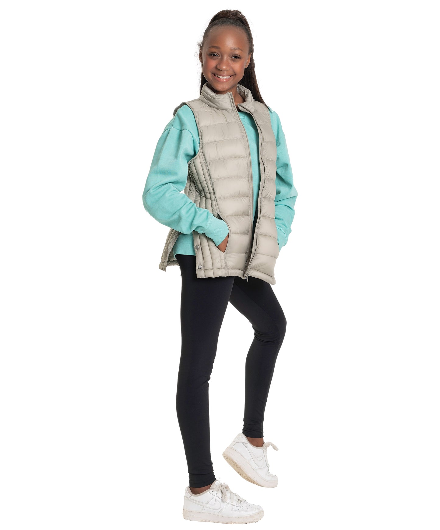14D Zip Front Quilted Vest with Side Snaps