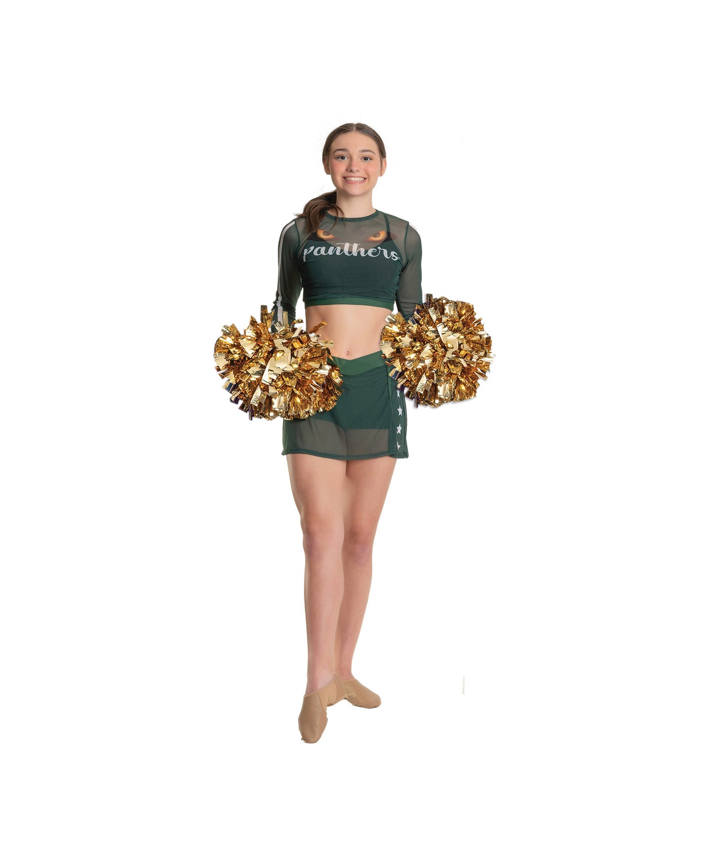 5A LS Sublimated Mesh Crop Top &5B Sublimated V Front Skirt