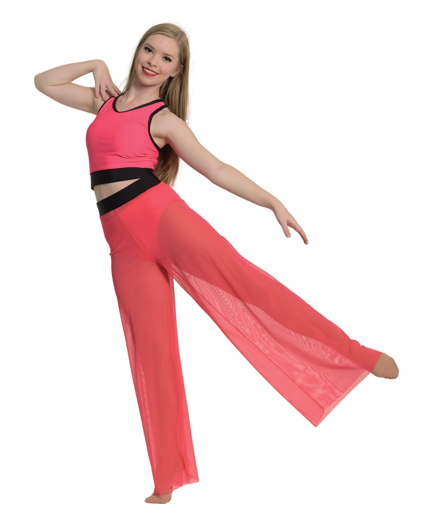 10G Modified V-Neck Strappy Back Halter & 10H Mesh Palazzo Pant
