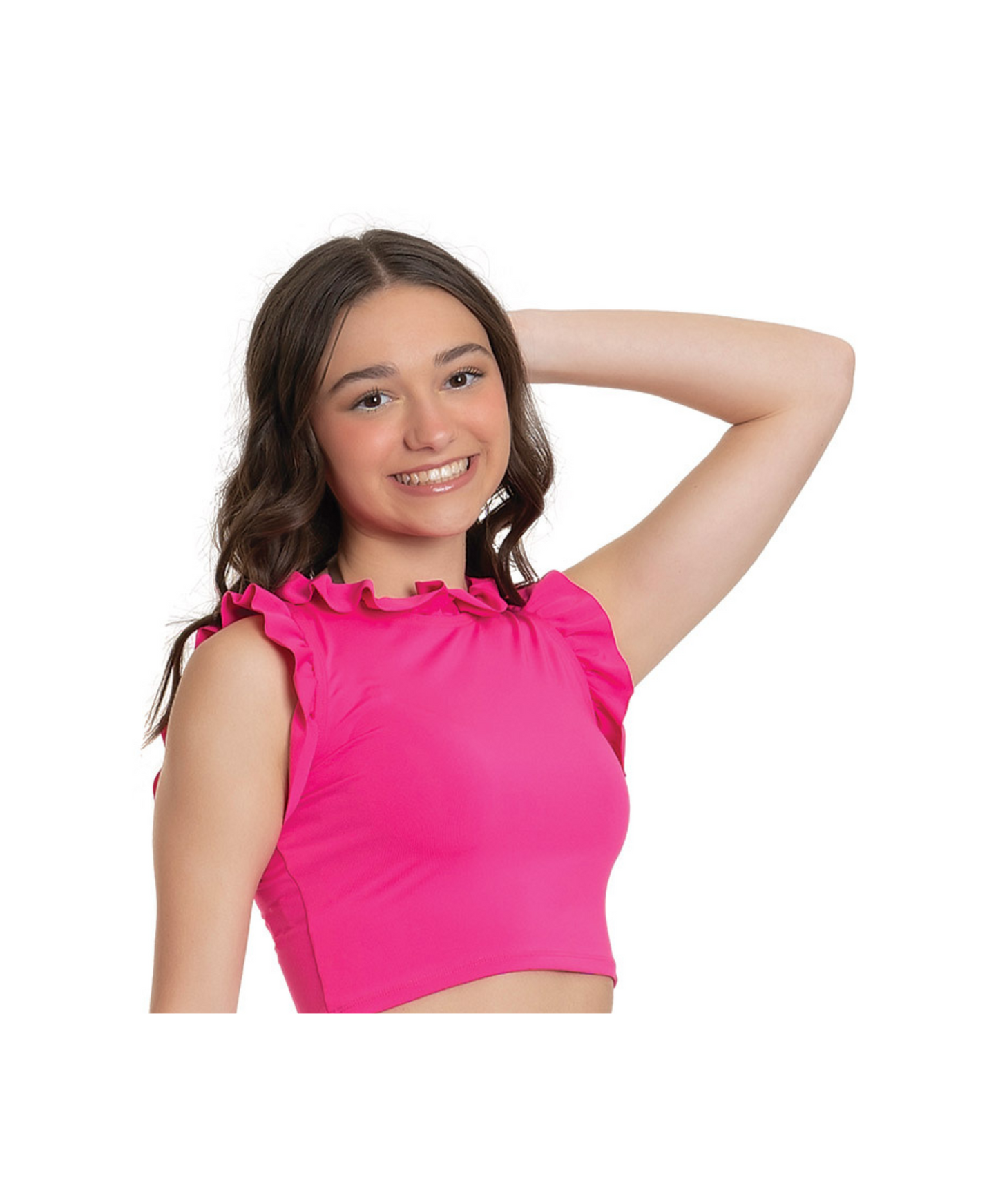 8C Pull-On Ruffle Trim Crop Top & 8D Wide Band Ruffle Back Skort