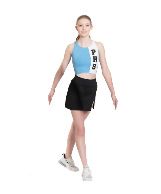 9C Racerback Long Crop with Side Panel & 9D Wide Band Inverted V Skirt