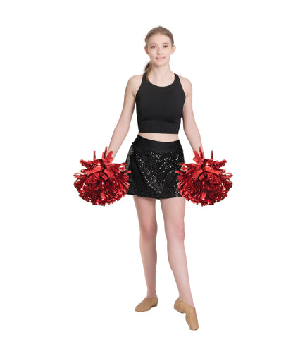 6J Racerback Crop Top & 6H Black Sequin Diagonal Overlay Skirt