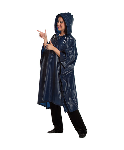 16M Economy Vinyl Full-Length Raincoat with Hood & Pockets – Clear Only