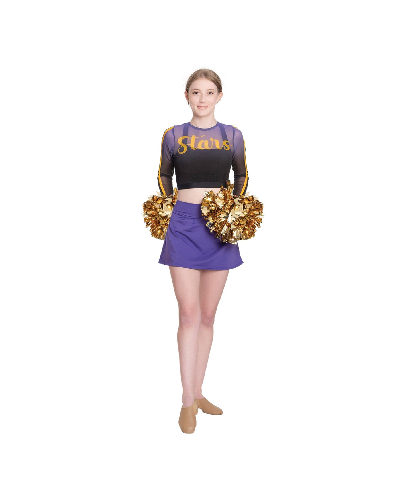 5G LS Mesh Sublimated Crop Top w/School Logo & 5H Pull-on Pleated Skirt w/Brief