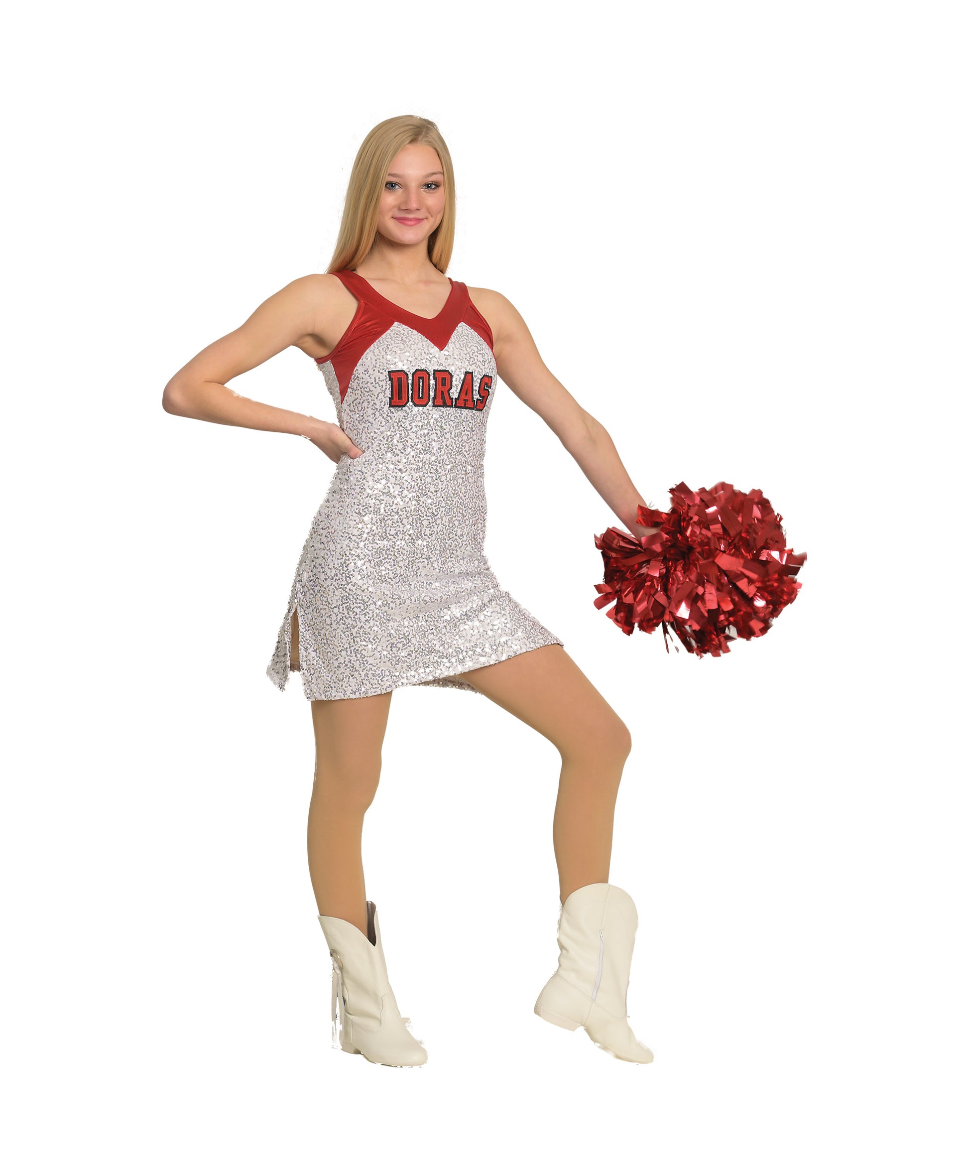 red and white sequin dress Red Sequins Mermaid Prom Dress White Beaded