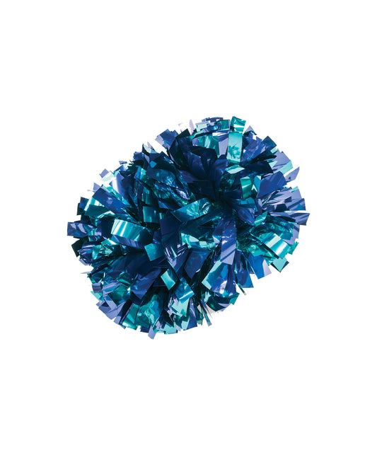 16I 3/4" x 4" Pom with Baton Handle – Navy/Teal Metallic