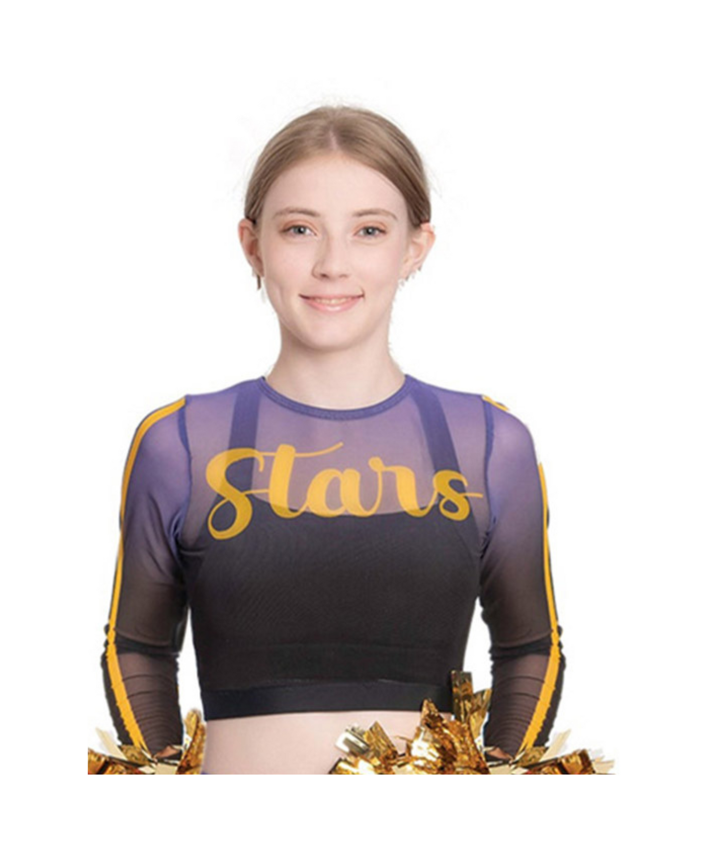 5G LS Mesh Sublimated Crop Top w/School Logo & 5H Pull-on Pleated Skirt w/Brief